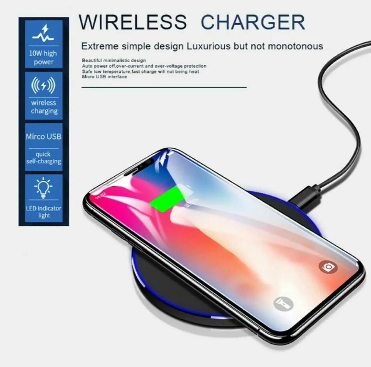 20W Wireless Charger Fast Charge Pad For Samsung iPhone XS Max X XR 12 13 14 15 16 Pro