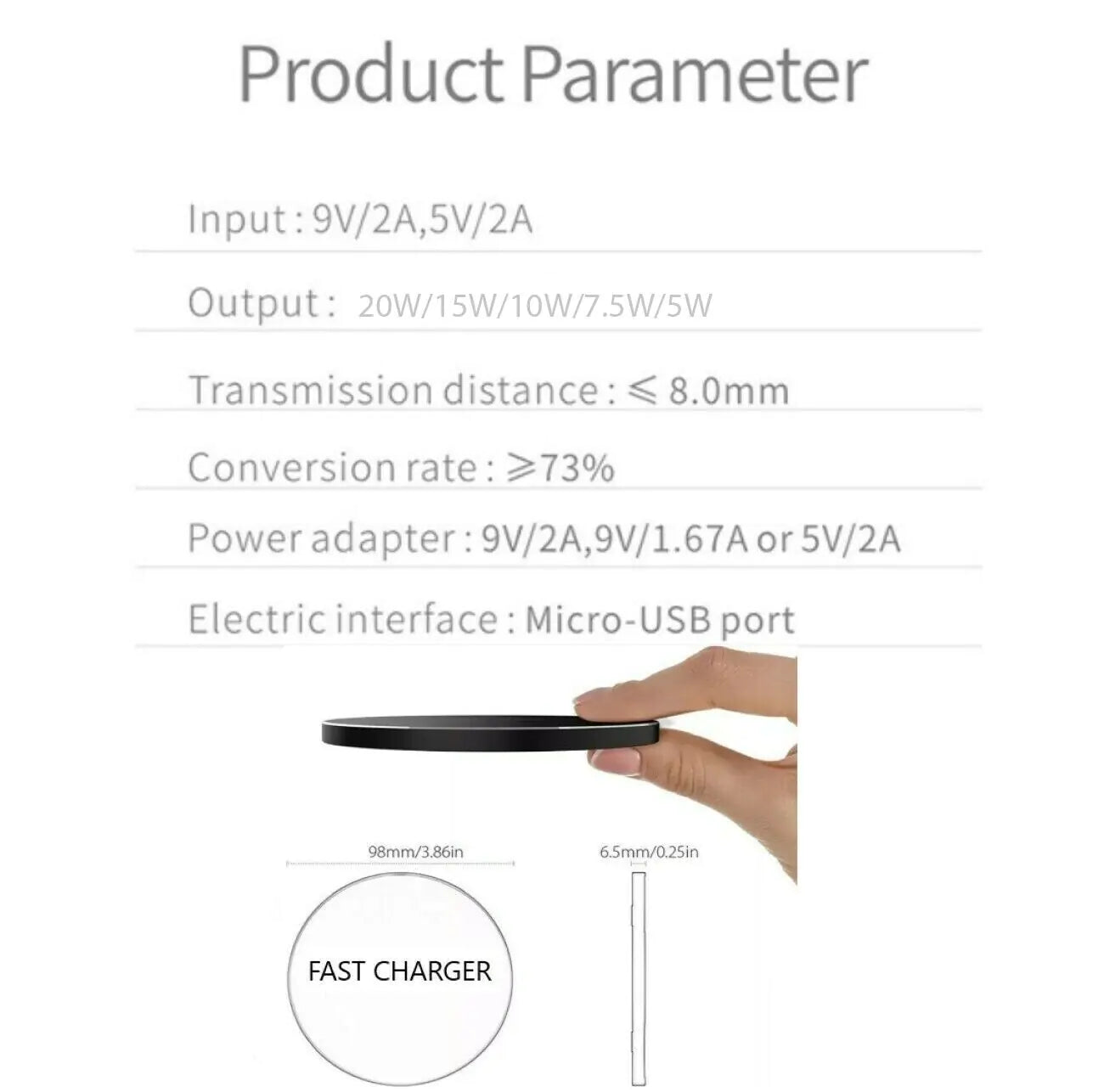 20W Wireless Charger Fast Charge Pad For Samsung iPhone XS Max X XR 12 13 14 15 16 Pro